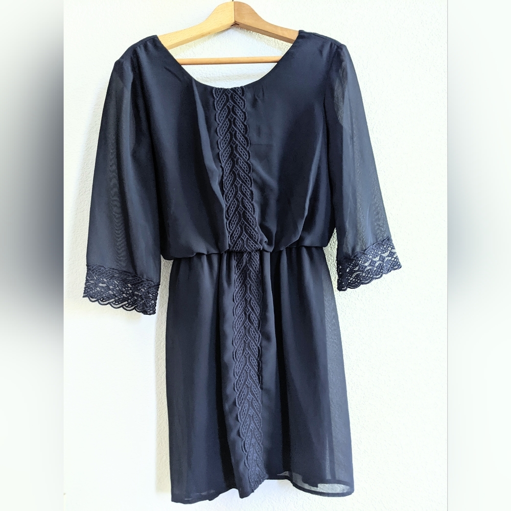 3/4 sleeve chiffon dress